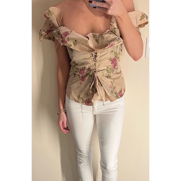 - Brock Collection Exclusive "Ordigno" Printed Satin Top - Picture 6 of 7